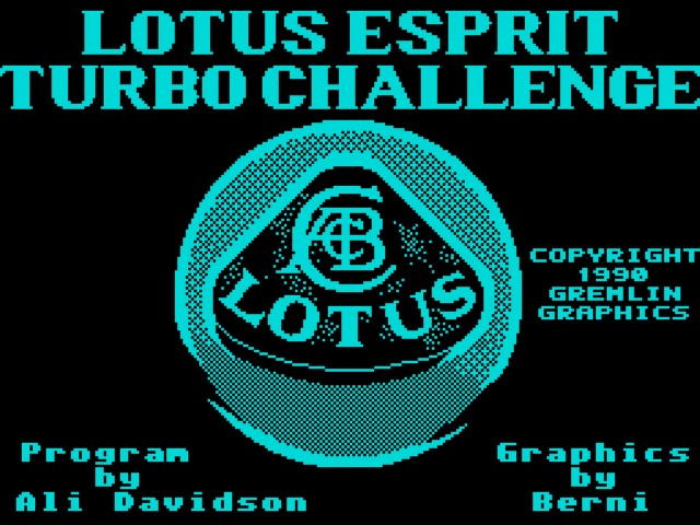 Lotus Esprit Turbo Challenge title screen for ZX Spectrum